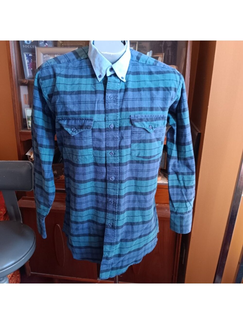 Vintage Brushpopper Western Shirt Medium Panhandle Slim Mens Western 16-34 USA
